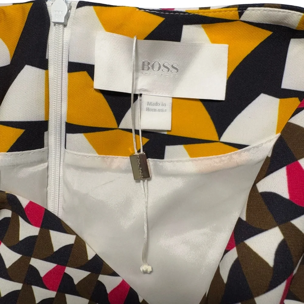 NWOT Hugo Boss Dareika Anthracite Sheath Above The Knee Dress, US 0, Multicolor - Picture 8 of 14